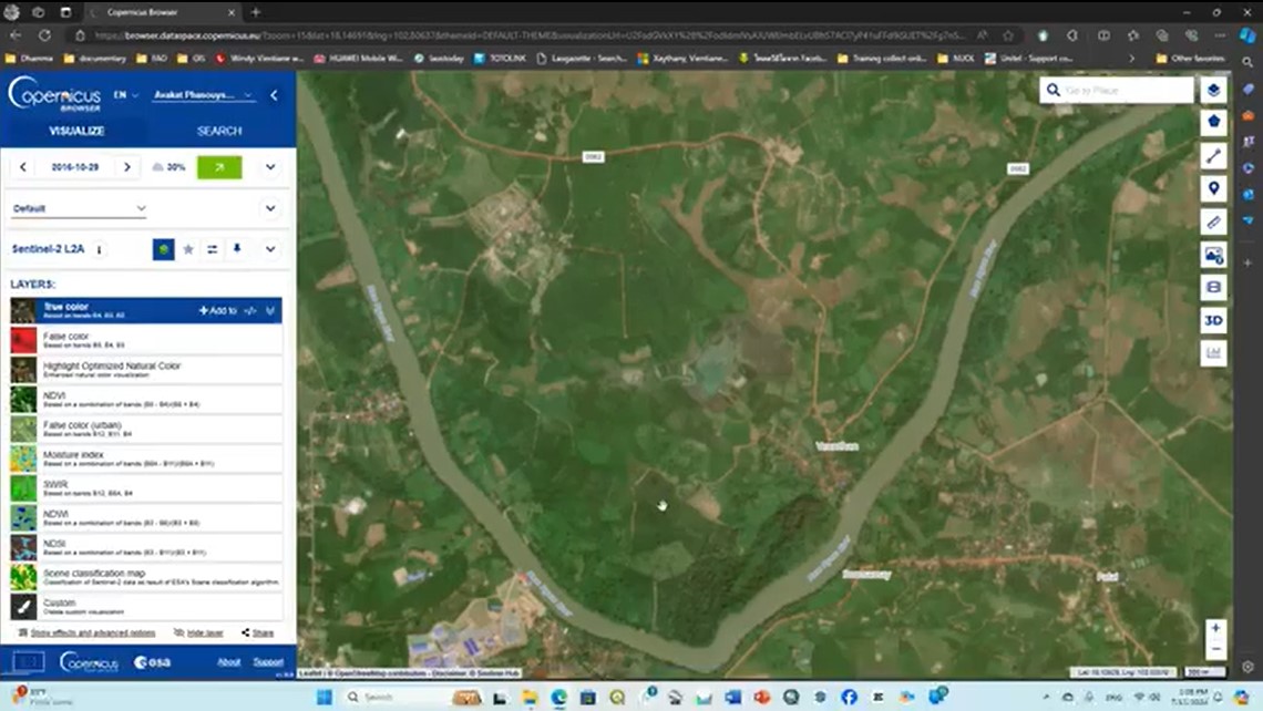 Screenshot of a video on downloading Sentinel images